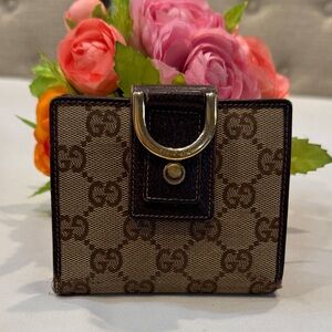 Authentic Gucci Tan and Brown Monogram Wallet